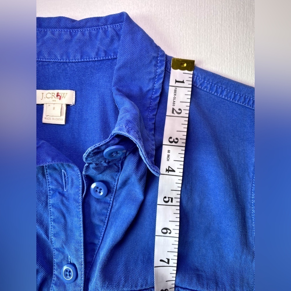 J. Crew Drapey Oxford Safari Dress, Blue - Picture 13 of 16